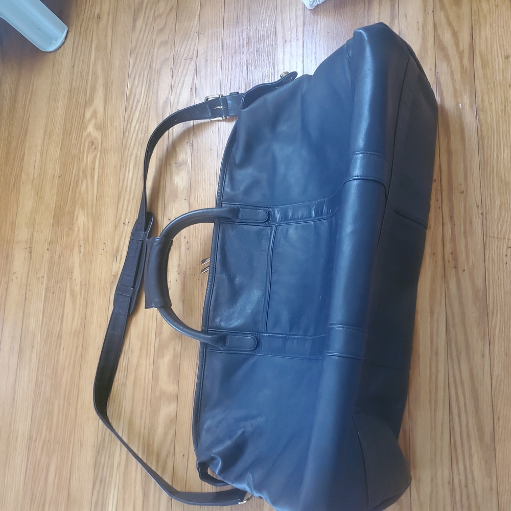Coach Black Duffel Vintage Leather Cowhide Handle,shoulder Travel Bag Mens